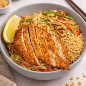 Pad thai kai crousty